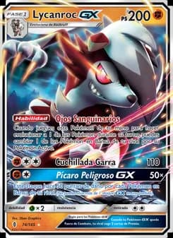 Lycanroc GX card in Spanish