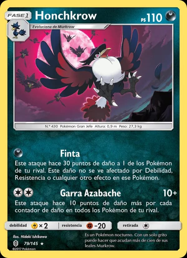 Honchkrow card in Spanish