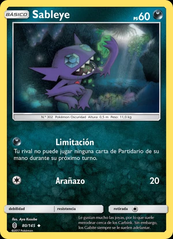 Sableye card in Spanish