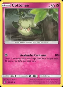 Cottonee card in Spanish