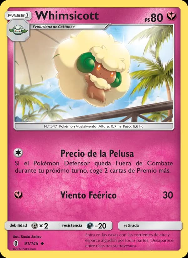 Whimsicott card in Spanish