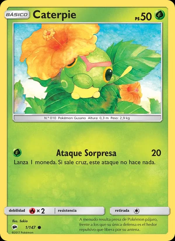 Caterpie card in Spanish