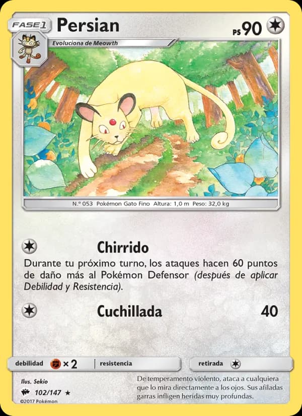 Persian card in Spanish