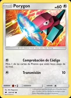 Porygon card in Spanish