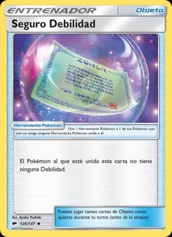 Seguro Debilidad card in Spanish