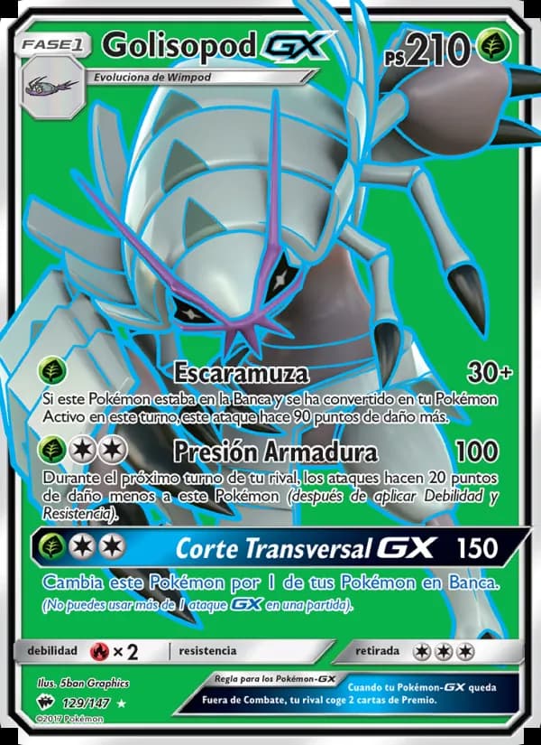 Golisopod GX card in Spanish