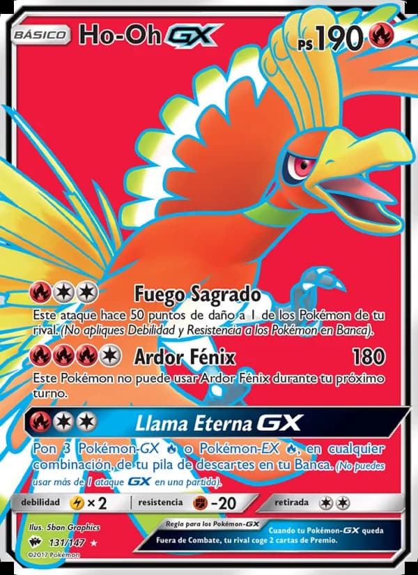 Ho-Oh GX card in Spanish