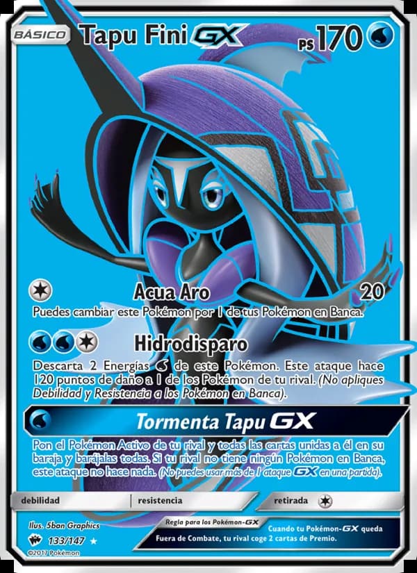 Tapu Fini GX card in Spanish