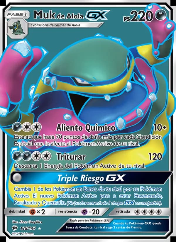 Muk de Alola GX card in Spanish