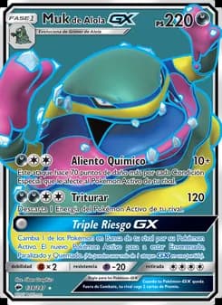 Muk de Alola GX card in Spanish