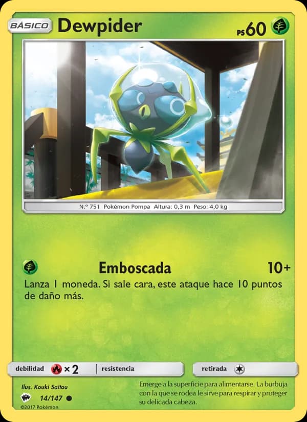 Dewpider card in Spanish