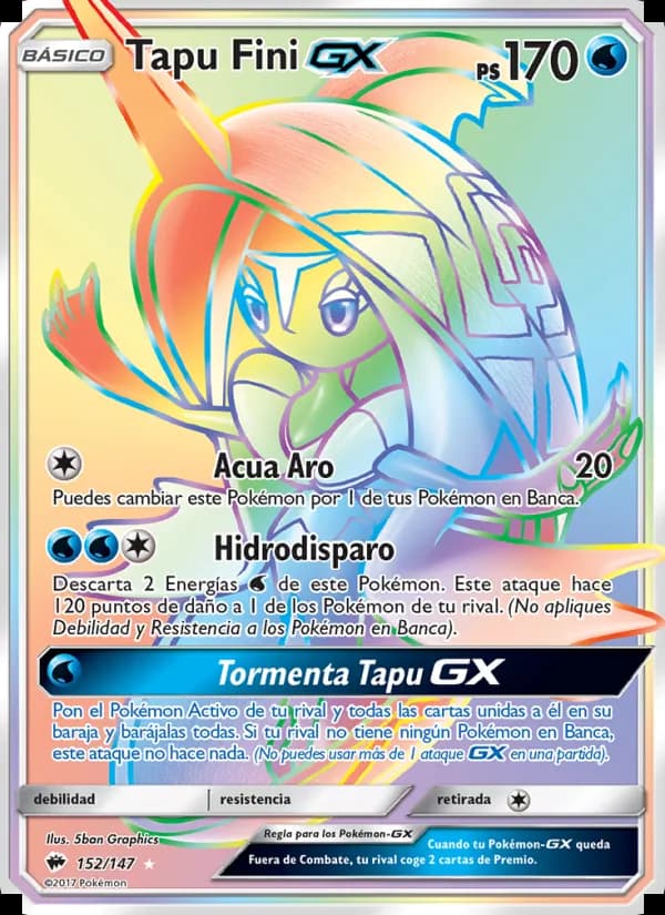 Tapu Fini GX card in Spanish