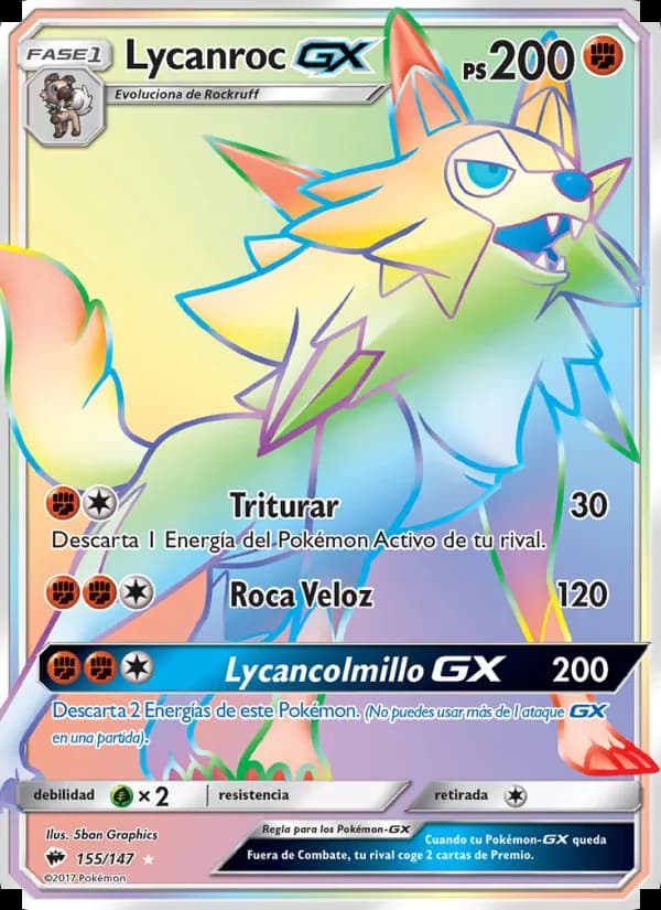 Lycanroc GX card in Spanish