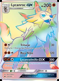 Lycanroc GX card in Spanish
