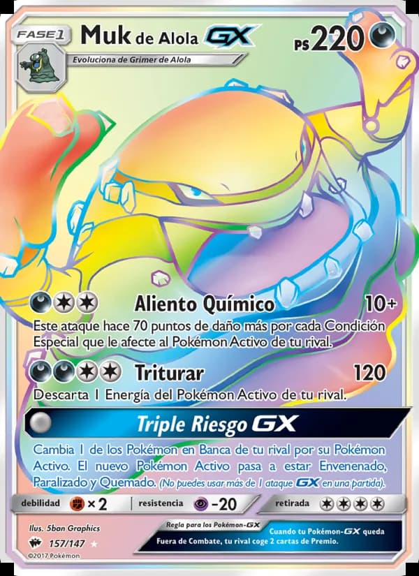 Muk de Alola GX card in Spanish