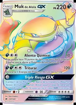 Muk de Alola GX card in Spanish