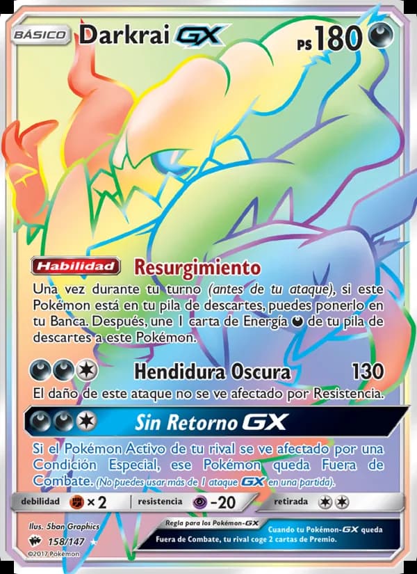 Darkrai GX card in Spanish