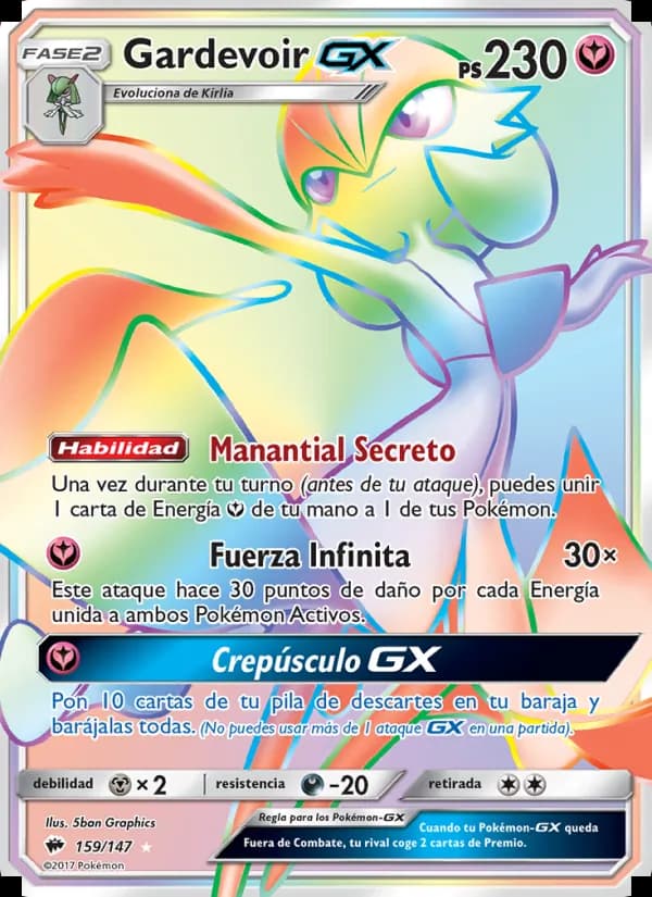 Gardevoir GX card in Spanish