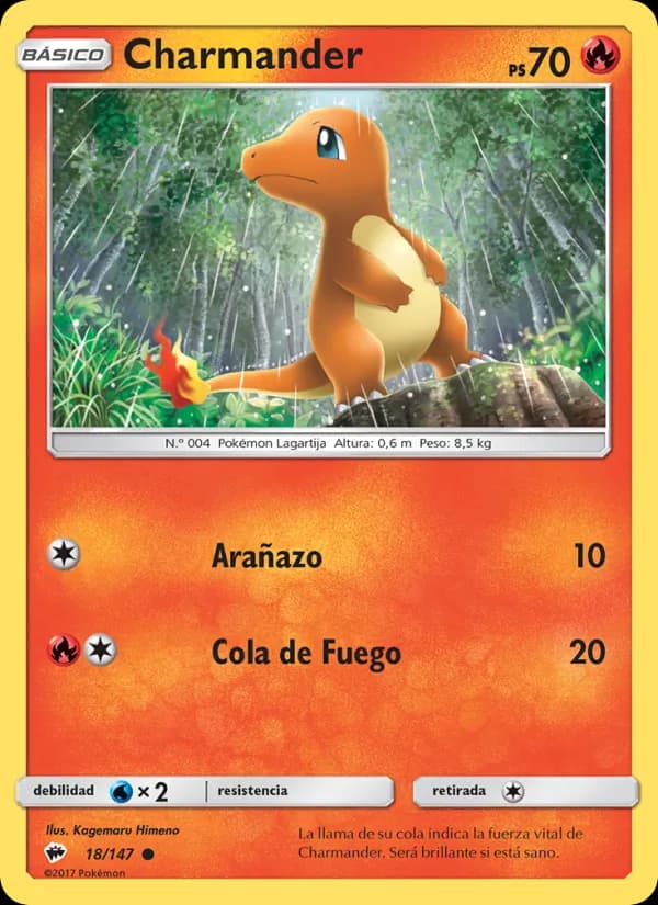 Charmander card in Spanish