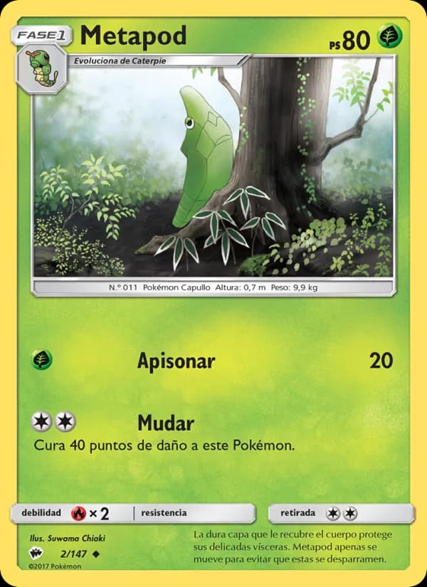 Metapod card in Spanish