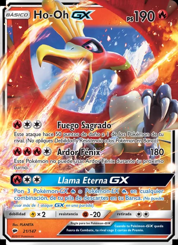 Ho-Oh GX card in Spanish