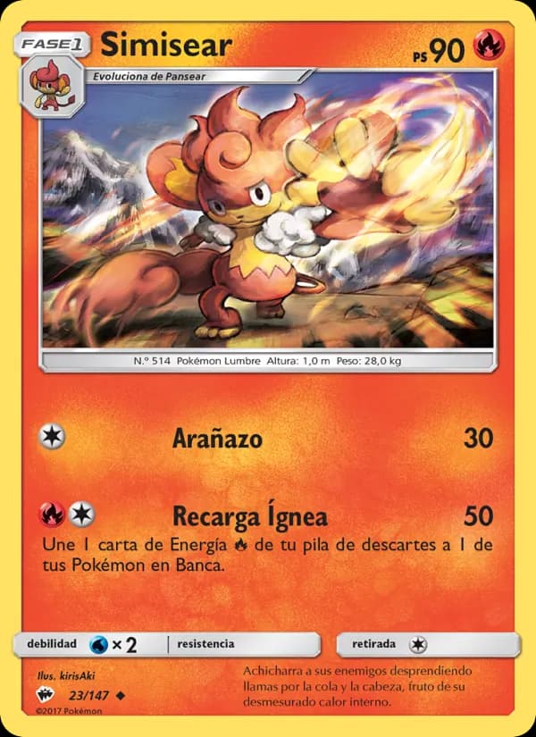 Simisear card in Spanish