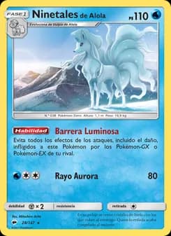 Ninetales de Alola card in Spanish