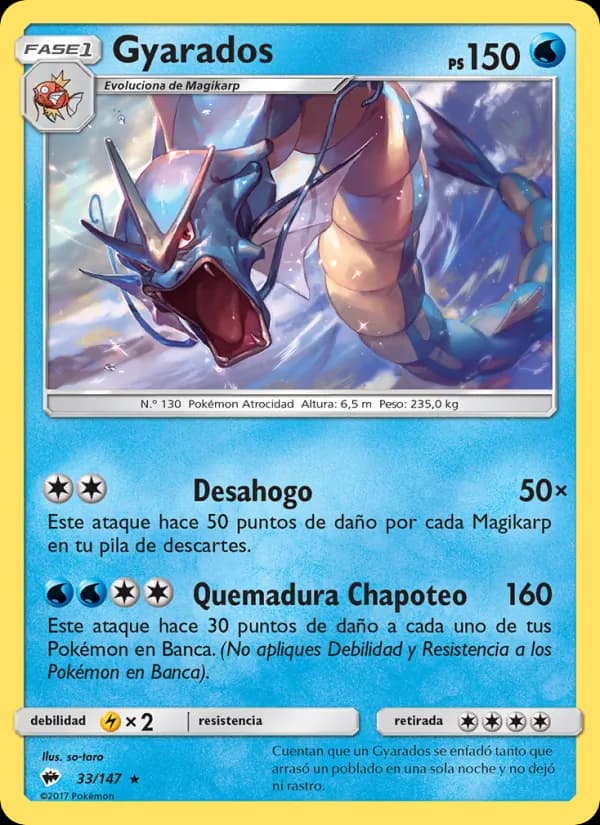 Gyarados card in Spanish