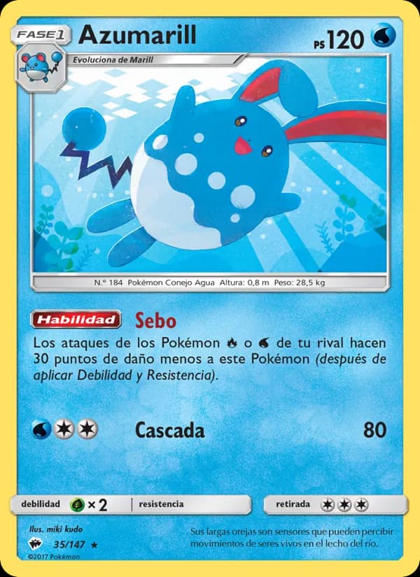 Azumarill card in Spanish
