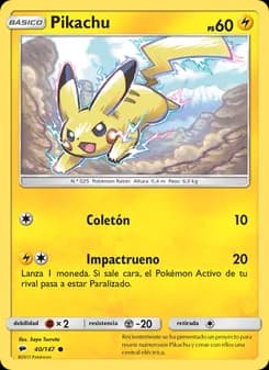Pikachu card in Spanish