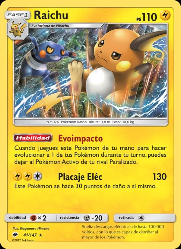 Raichu card in Spanish