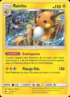 Raichu card in Spanish