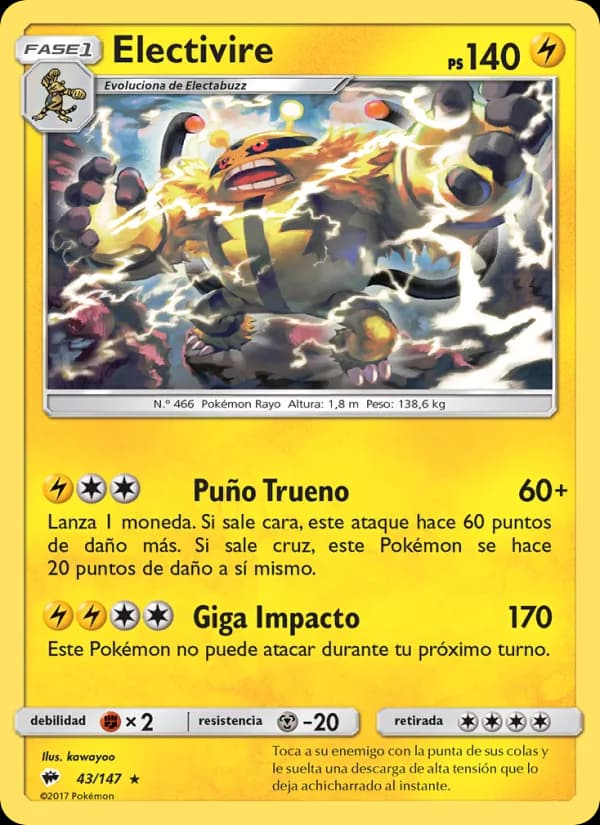 Electivire card in Spanish