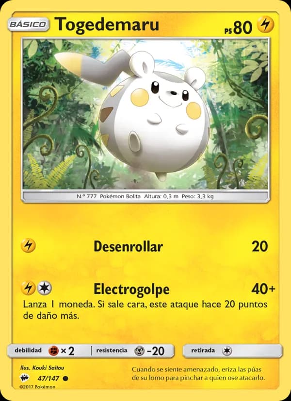 Togedemaru card in Spanish