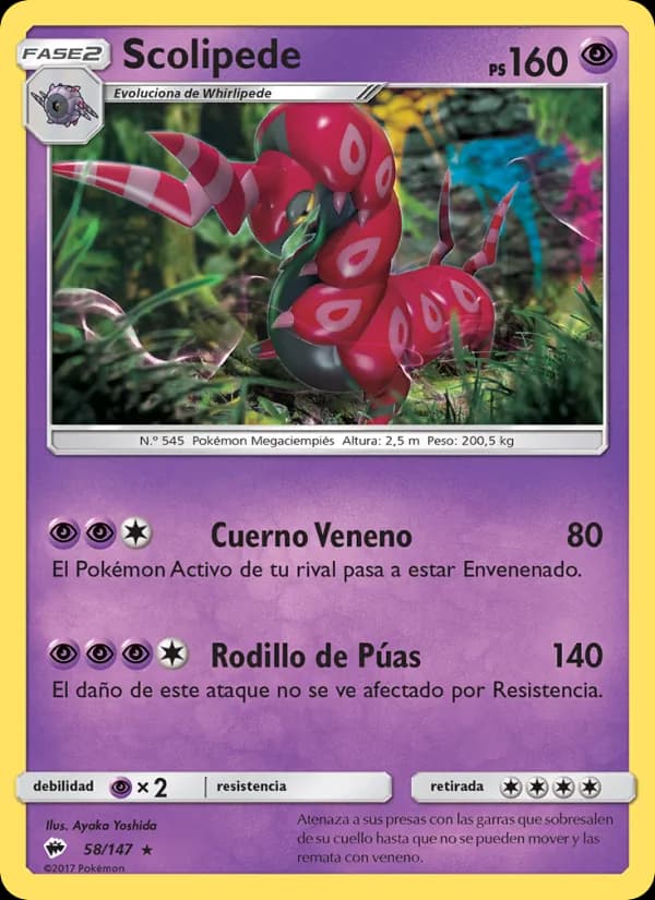 Scolipede card in Spanish