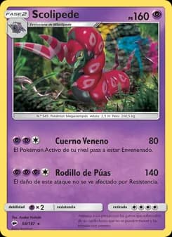 Scolipede card in Spanish