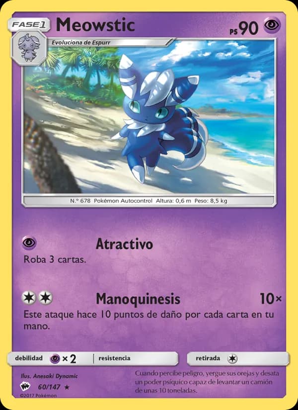 Meowstic card in Spanish