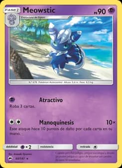 Meowstic card in Spanish