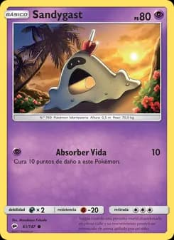 Sandygast card in Spanish