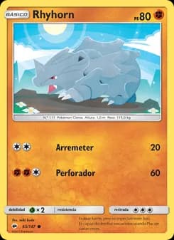 Rhyhorn card in Spanish