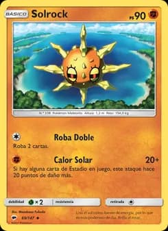 Solrock card in Spanish