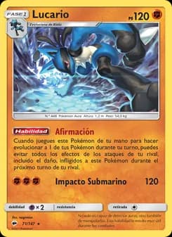 Lucario card in Spanish