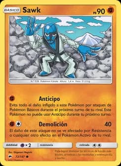 Sawk card in Spanish
