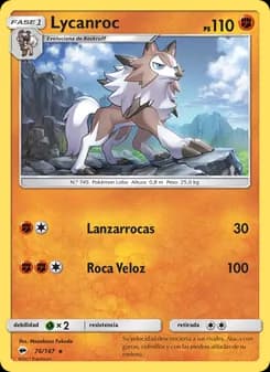 Lycanroc card in Spanish