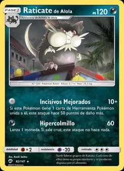 Raticate de Alola card in Spanish