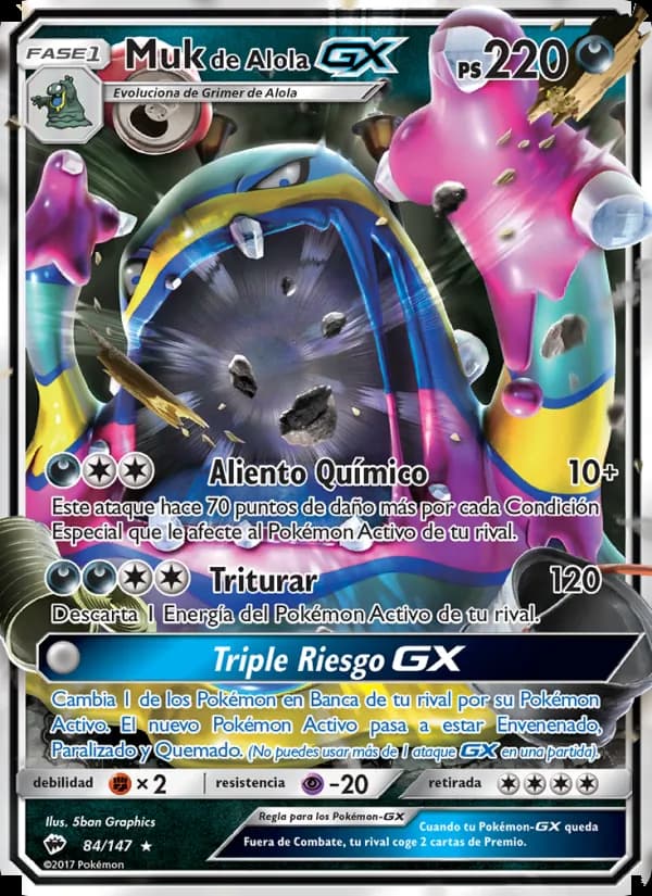 Muk de Alola GX card in Spanish