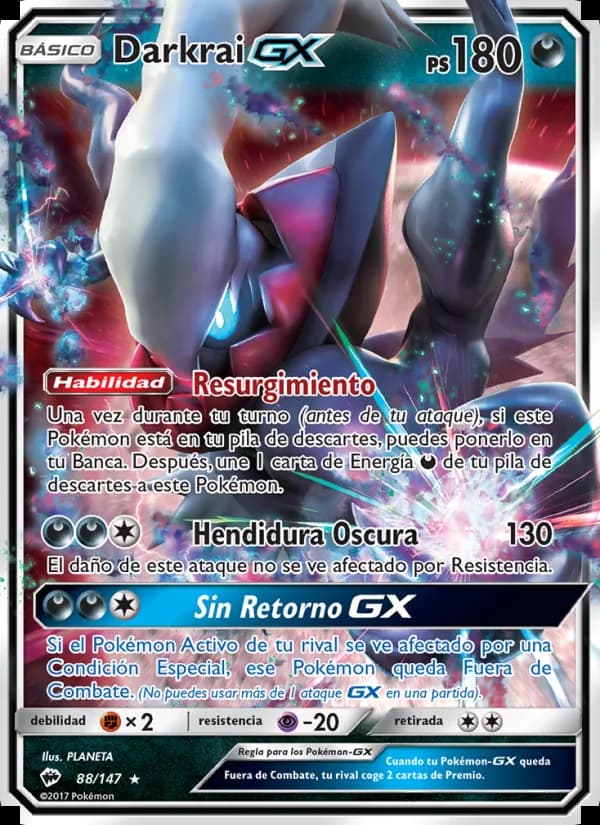 Darkrai GX card in Spanish