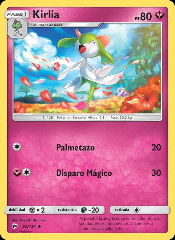 Kirlia card in Spanish