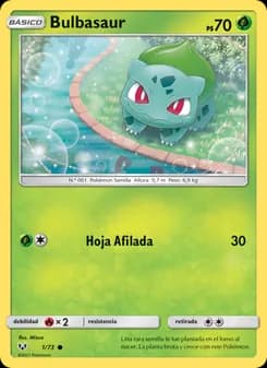 Bulbasaur card in Spanish