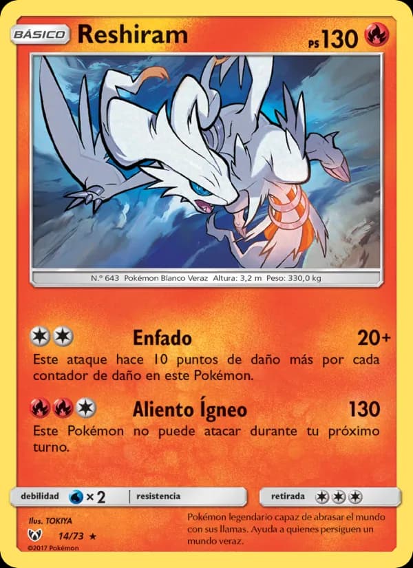 Reshiram card in Spanish